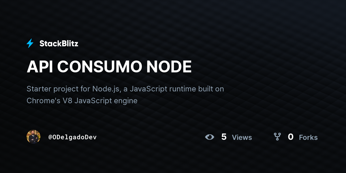 API CONSUMO NODE - StackBlitz