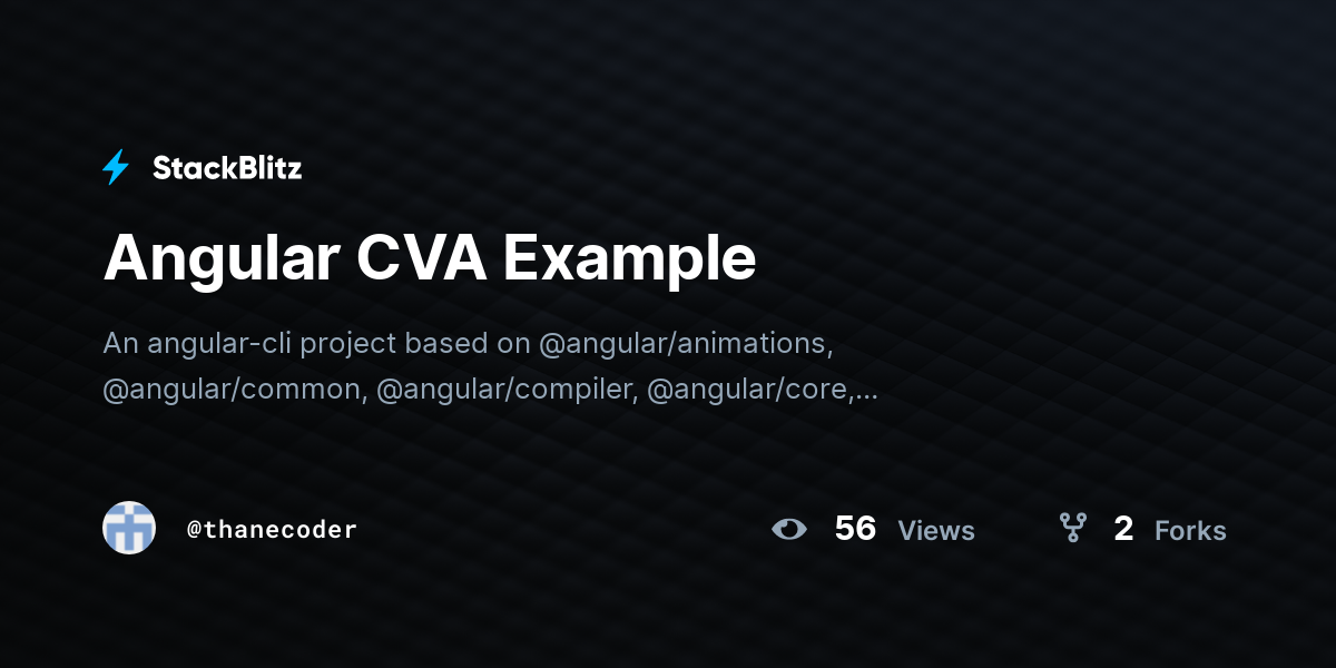 Angular CVA Example - StackBlitz