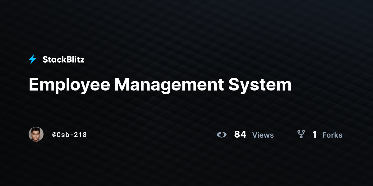 Employee Management System - StackBlitz