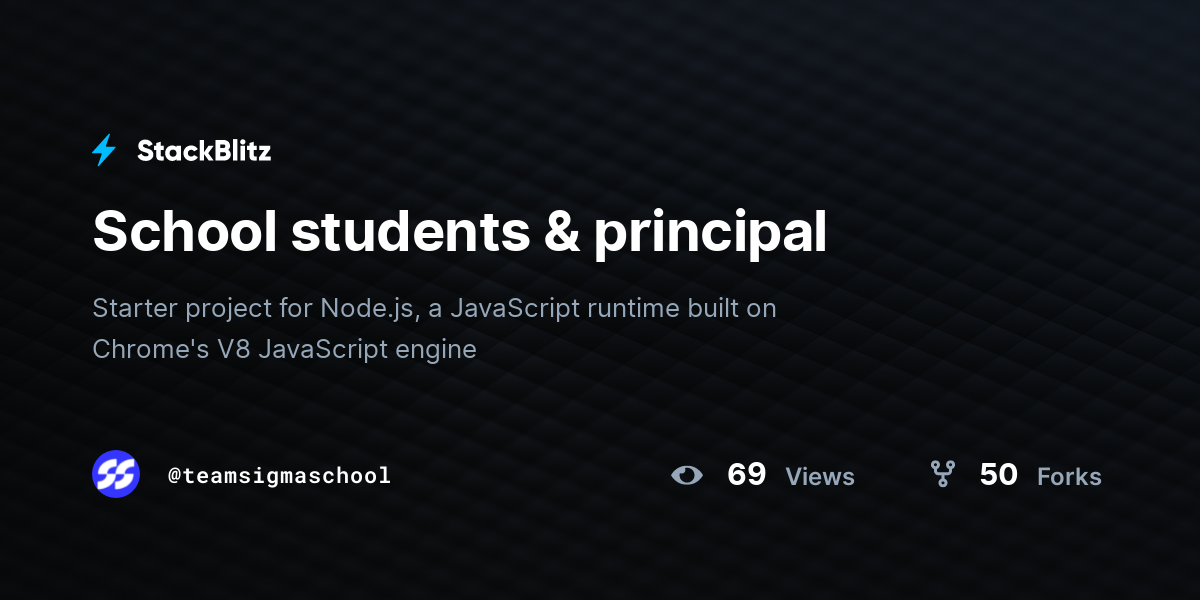 School students & principal - StackBlitz