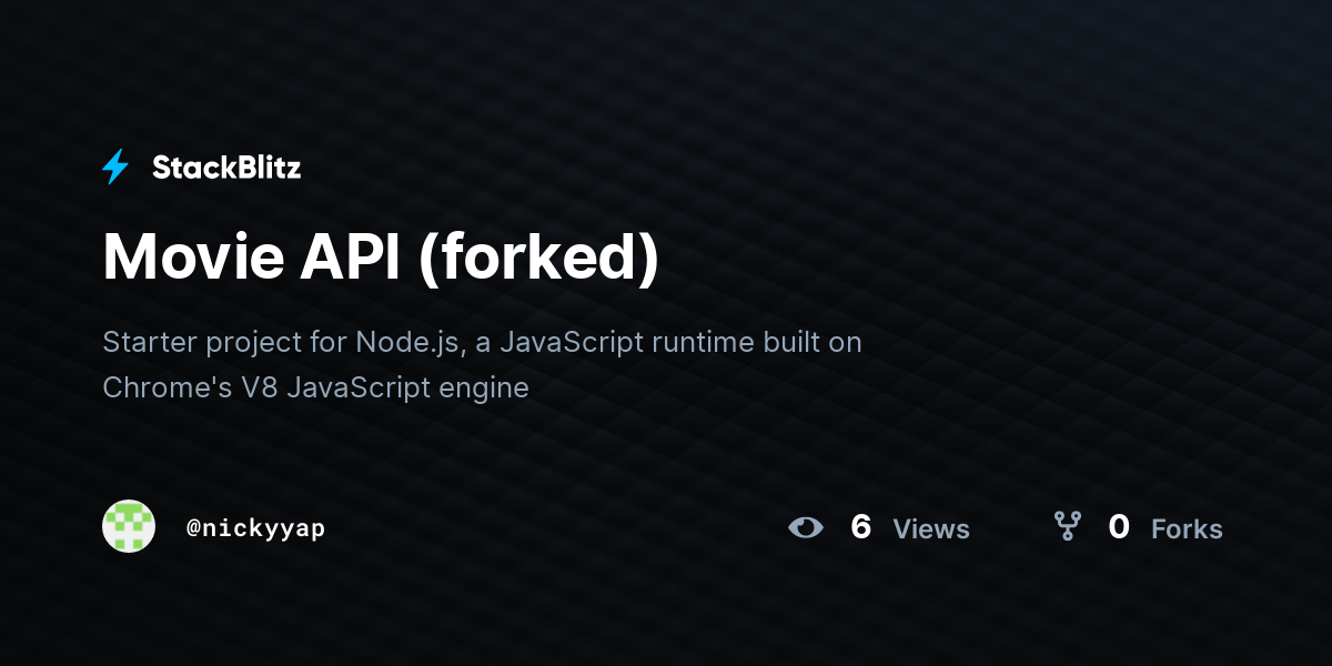 Movie API (forked) - StackBlitz