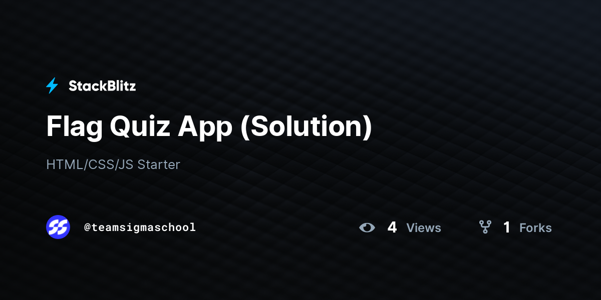 Flag Quiz App (Solution) - StackBlitz