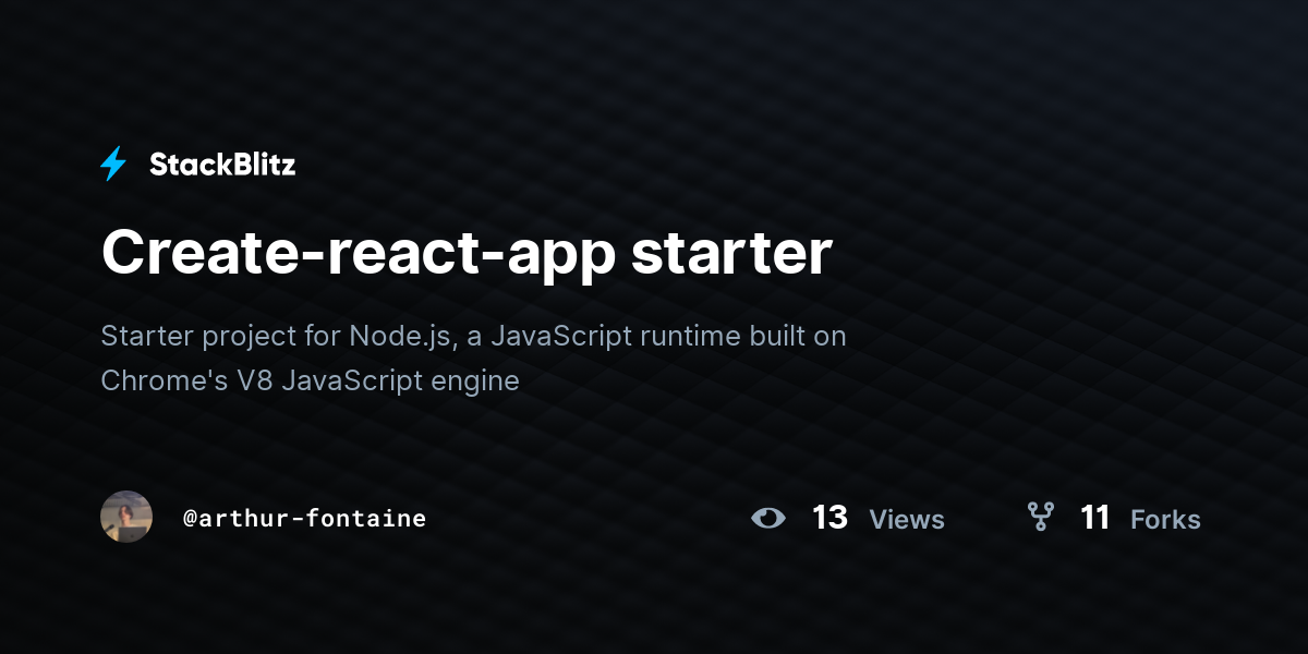 Create-react-app starter - StackBlitz