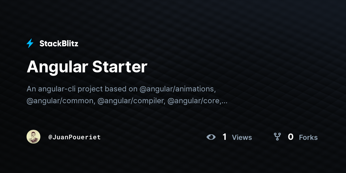 Angular Starter - StackBlitz
