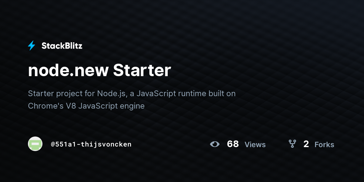 node.new Starter - StackBlitz