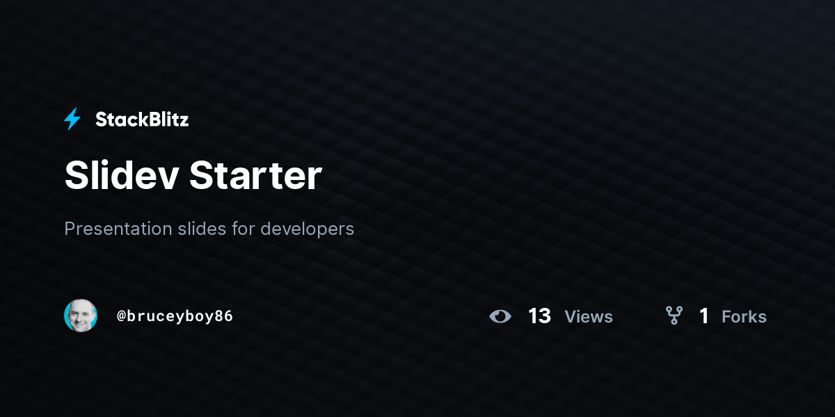 Slidev Starter - StackBlitz