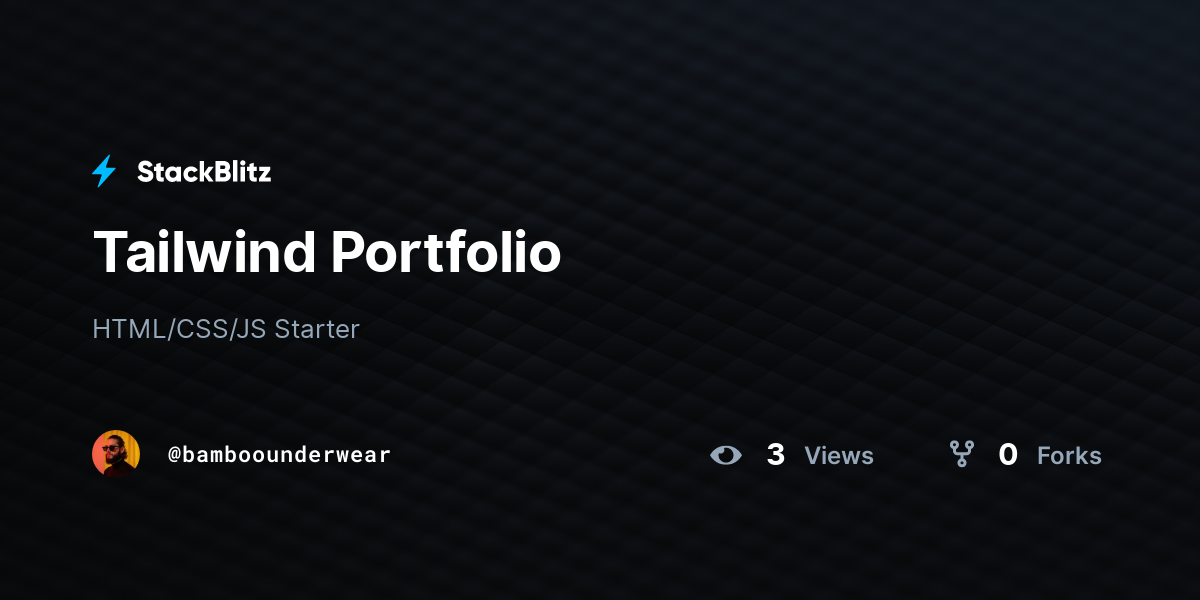 Tailwind Portfolio - StackBlitz