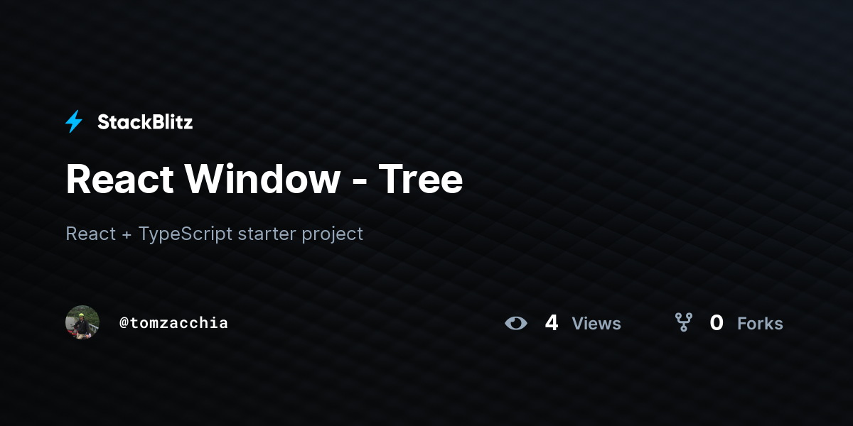 React window tree stackblitz