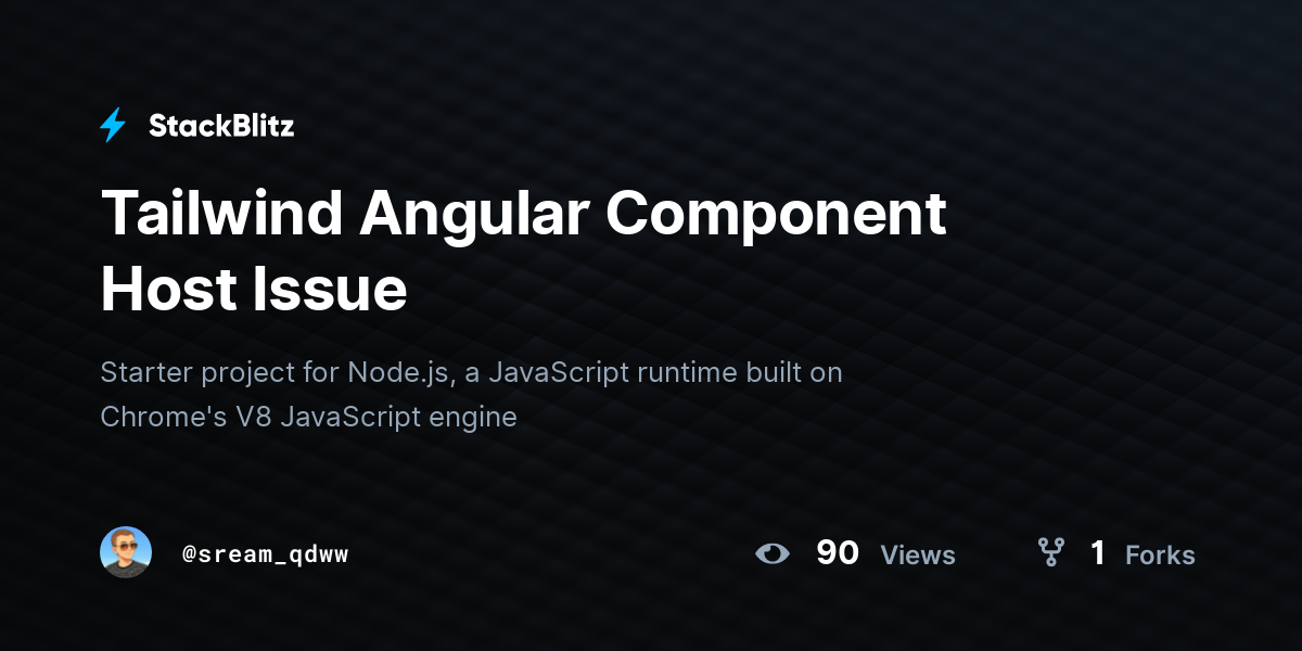 Tailwind Angular Component Host Issue - StackBlitz