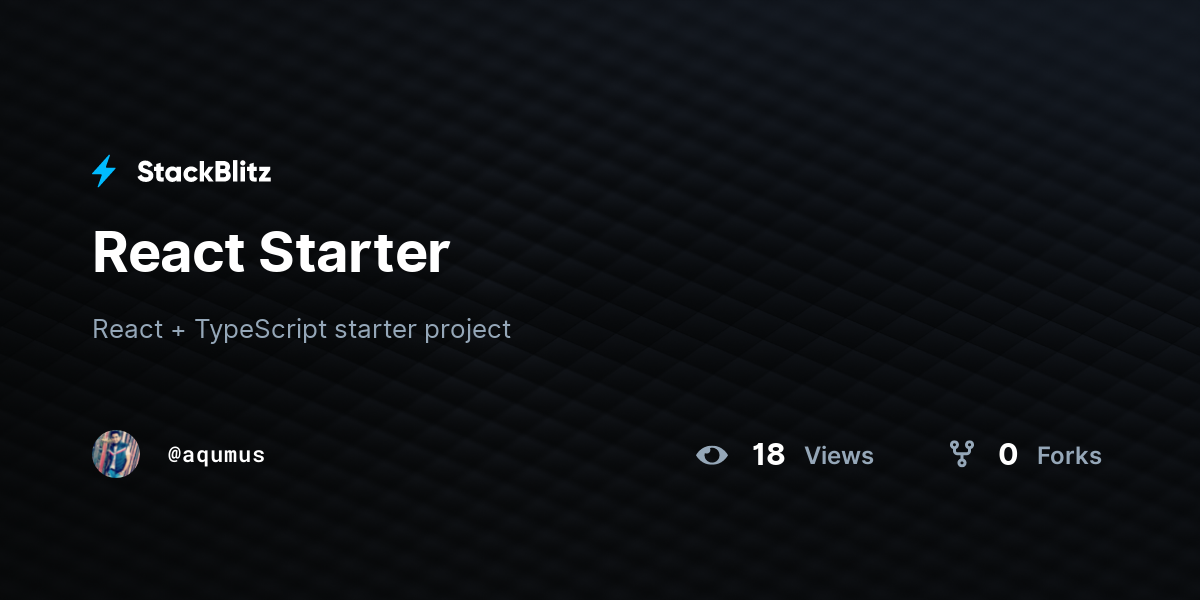 React Starter - StackBlitz