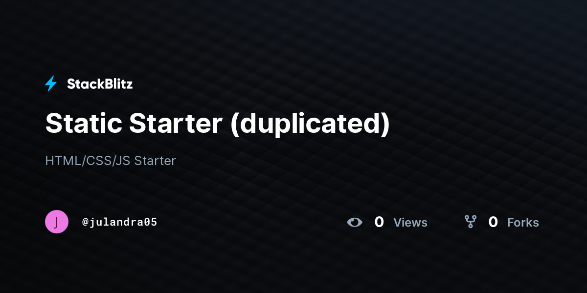 Static Starter (duplicated) - StackBlitz