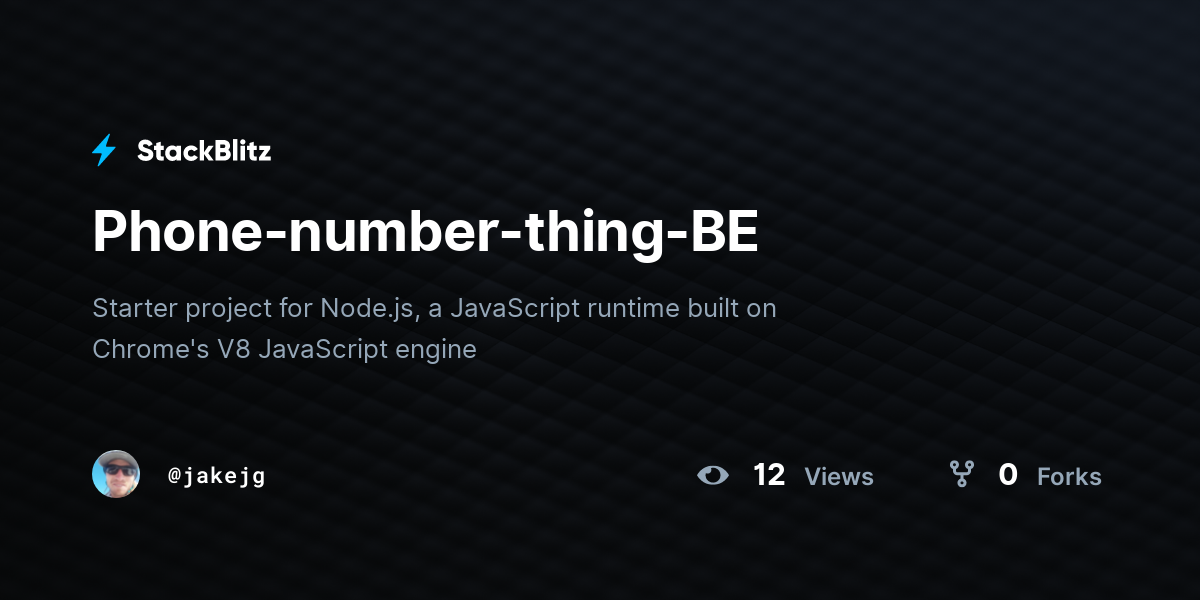 Phone-number-thing-BE - StackBlitz