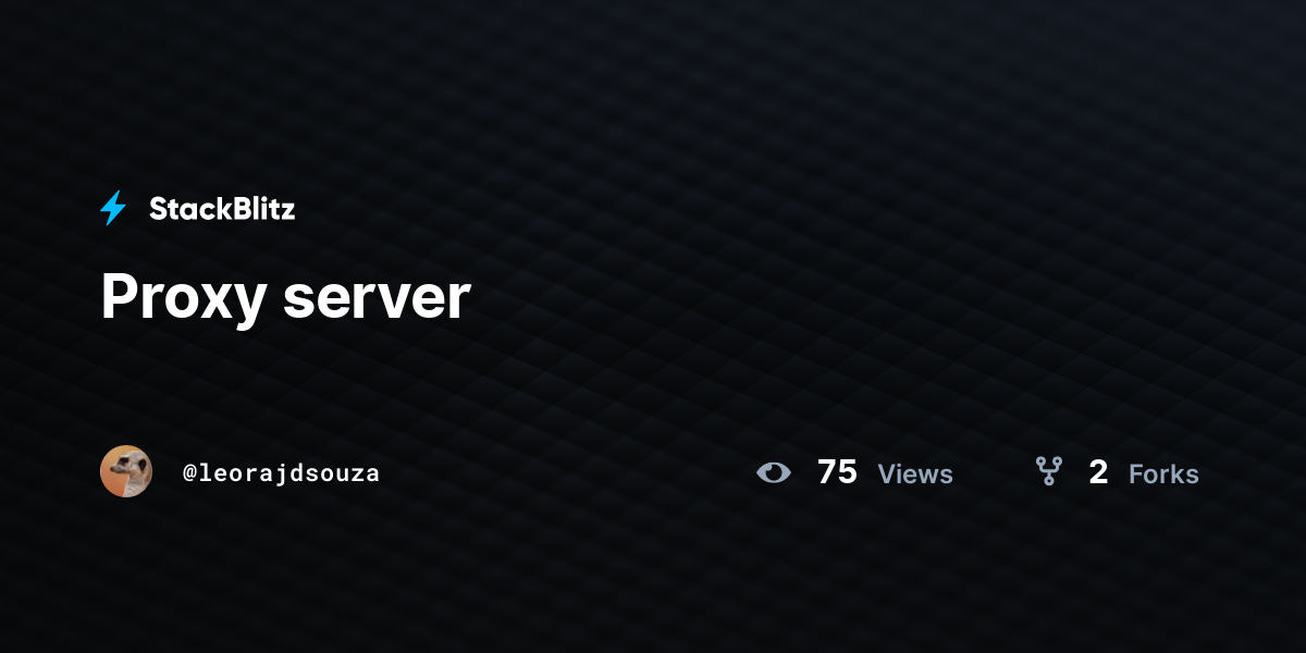 Proxy server - StackBlitz