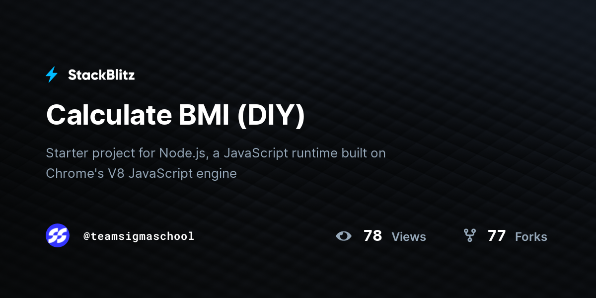 Calculate BMI (DIY) - StackBlitz