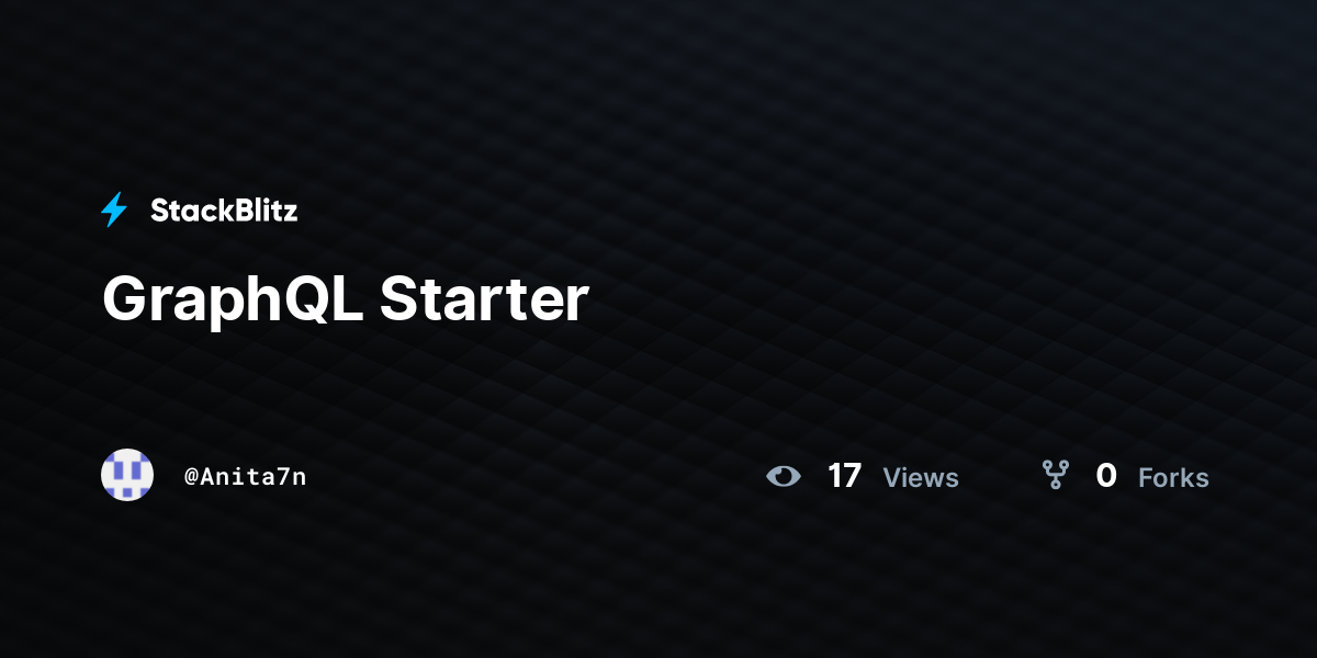 GraphQL Starter - StackBlitz