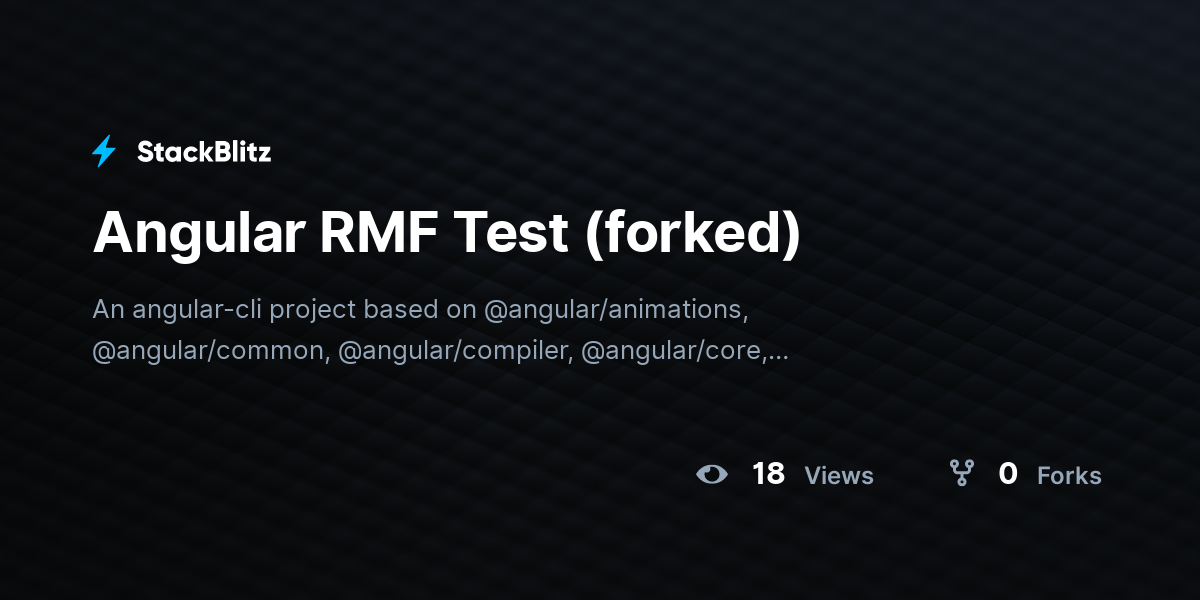 Angular RMF Test (forked) - StackBlitz