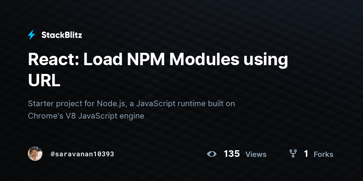 React: Load NPM Modules using URL - StackBlitz