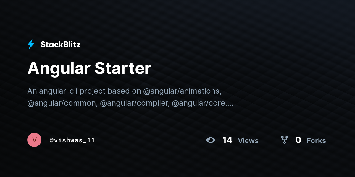 Angular Starter - StackBlitz