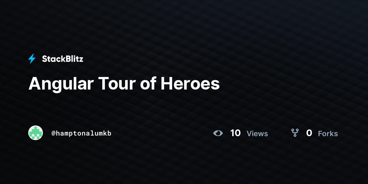 Angular Tour of Heroes - StackBlitz