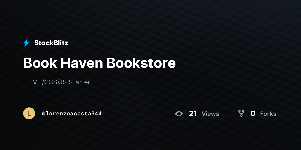 Book Haven Bookstore - StackBlitz