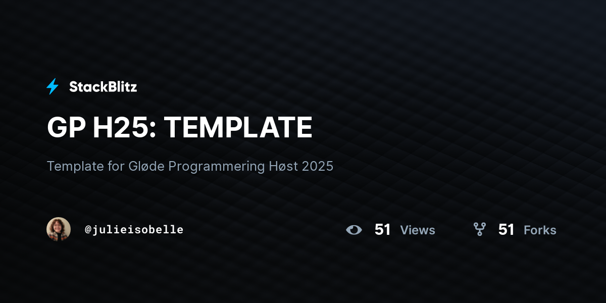 GP H25: TEMPLATE - StackBlitz