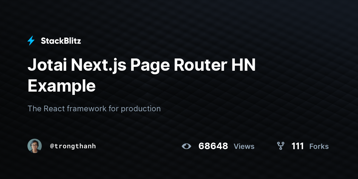 Jotai Next.js Page Router HN Example - StackBlitz