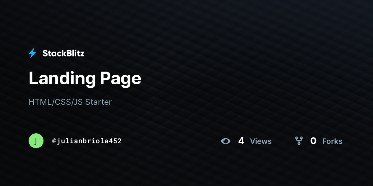 Landing Page - StackBlitz