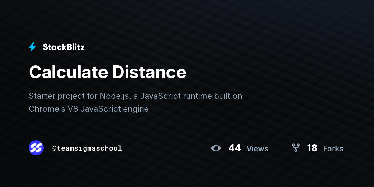Calculate Distance - StackBlitz
