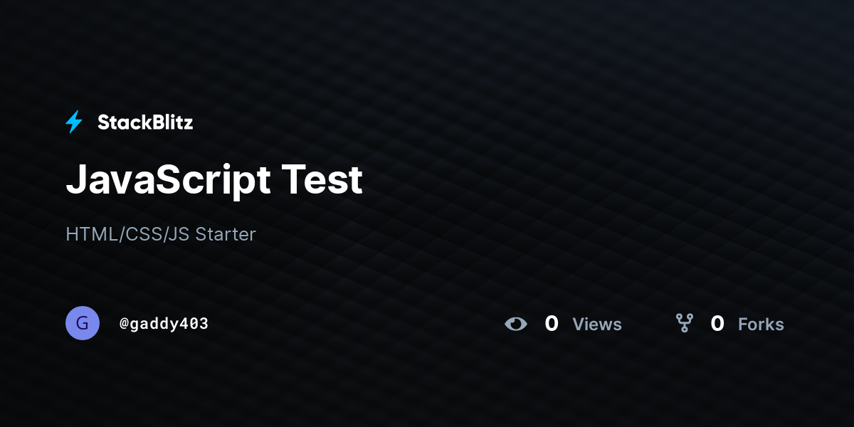 JavaScript Test - StackBlitz