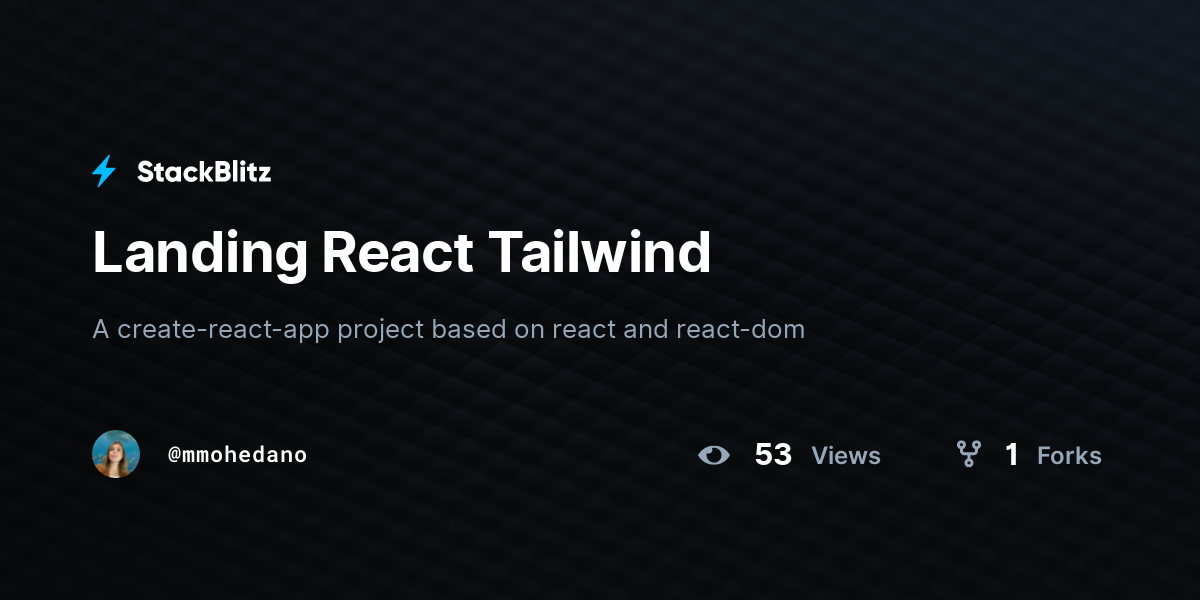 Landing React Tailwind - StackBlitz