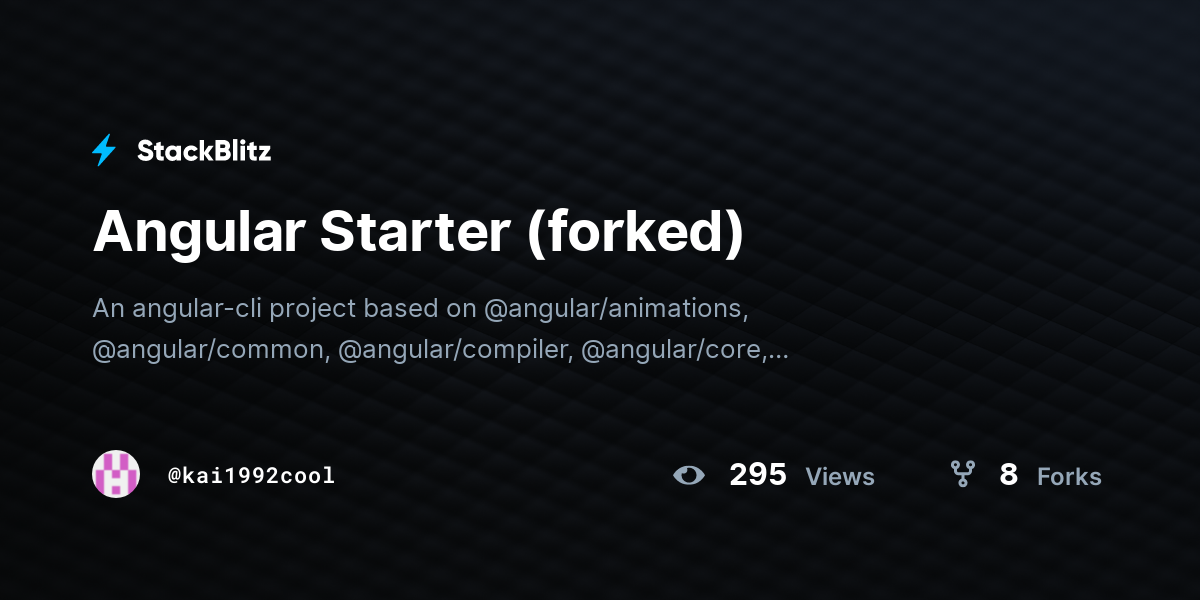 Angular Starter (forked) - StackBlitz