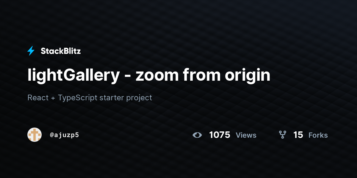 lightGallery - zoom from origin - StackBlitz