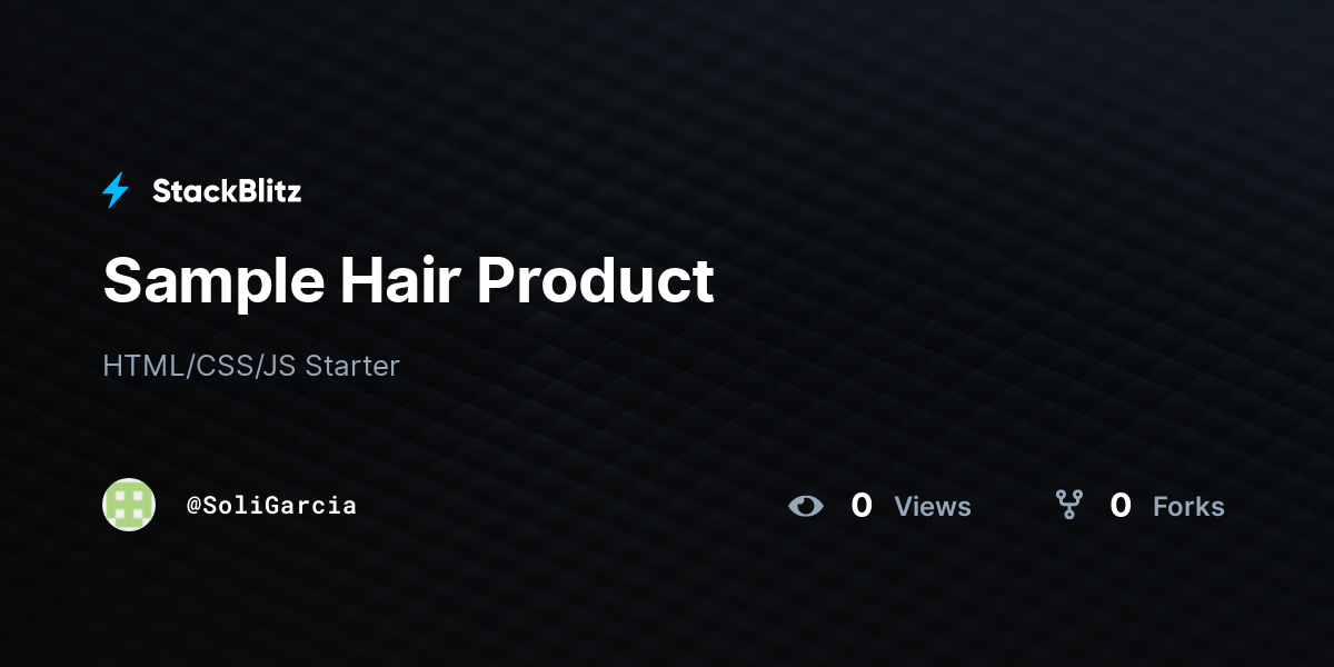 Sample Hair Product - StackBlitz