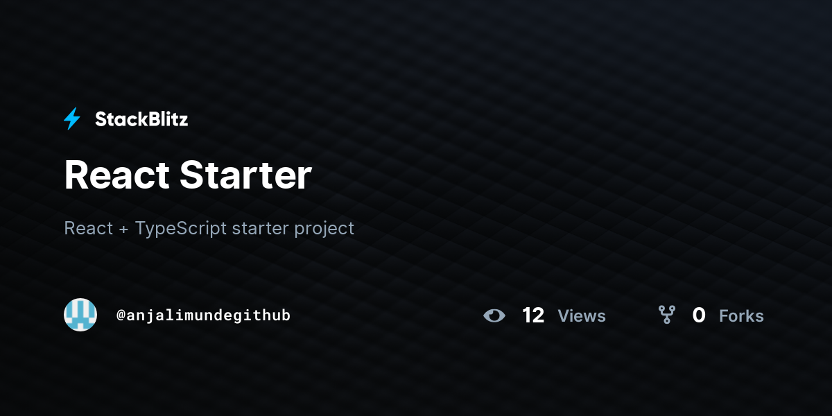 React Starter - StackBlitz