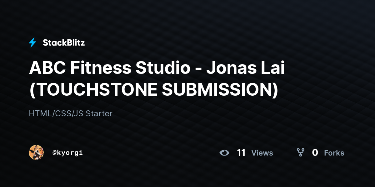ABC Fitness Studio - Jonas Lai (TOUCHSTONE SUBMISSION) - StackBlitz