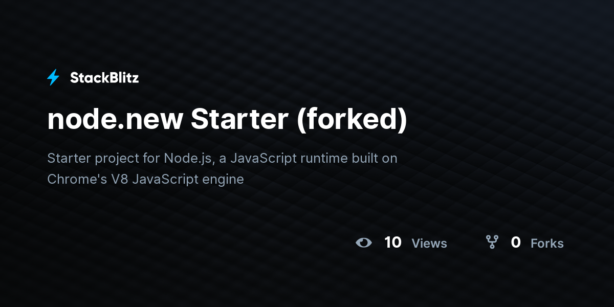 node.new Starter (forked) - StackBlitz