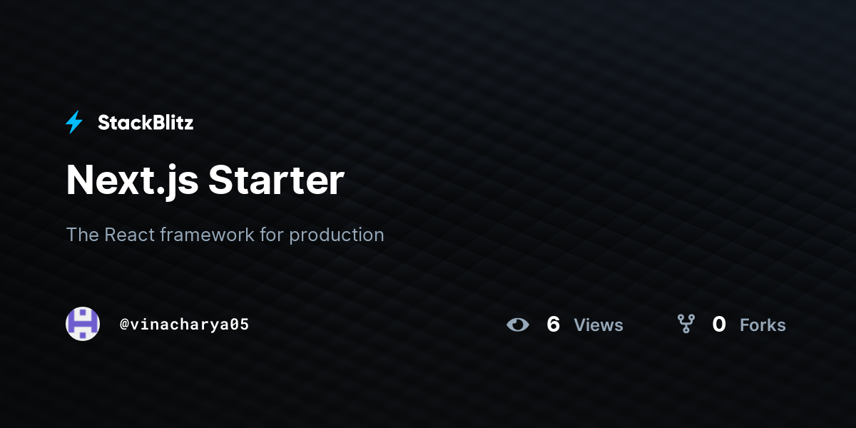 Next.js Starter - StackBlitz