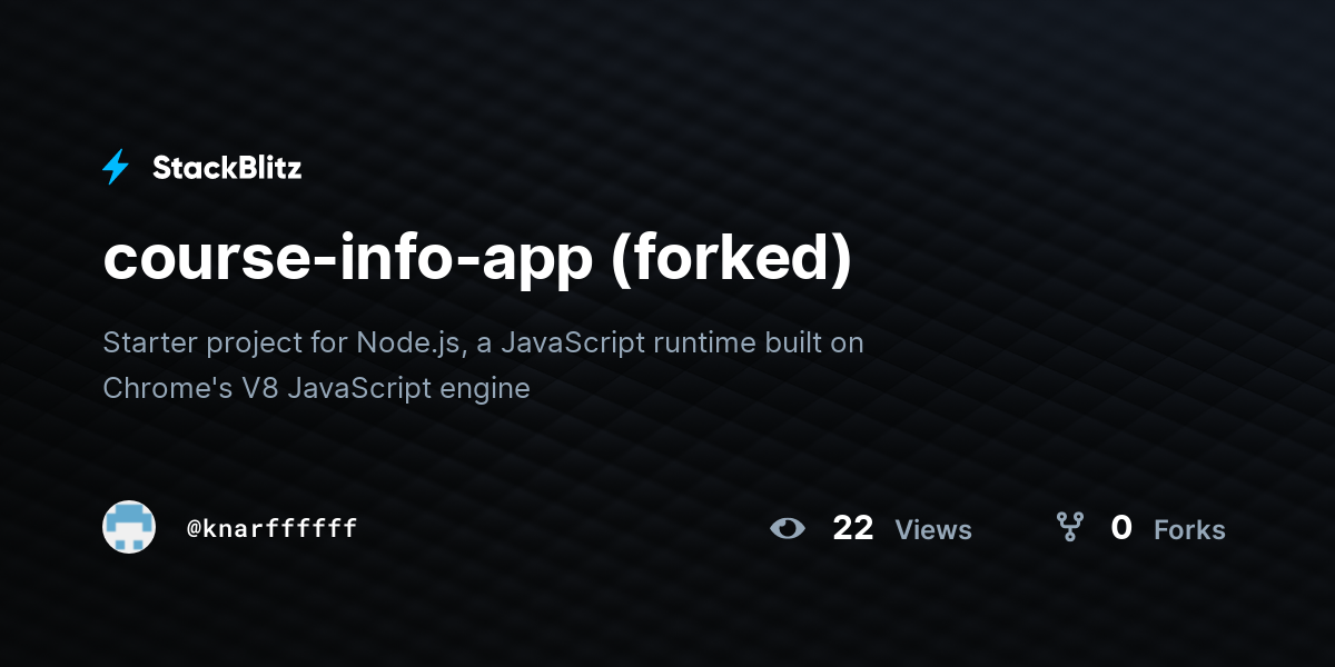course-info-app (forked) - StackBlitz