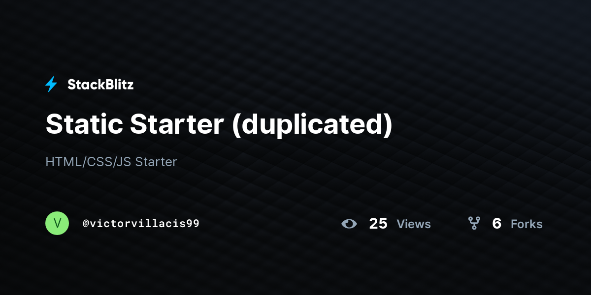 Static Starter (duplicated) - StackBlitz