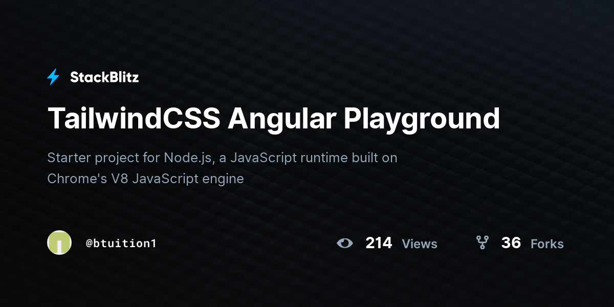 TailwindCSS Angular Playground - StackBlitz