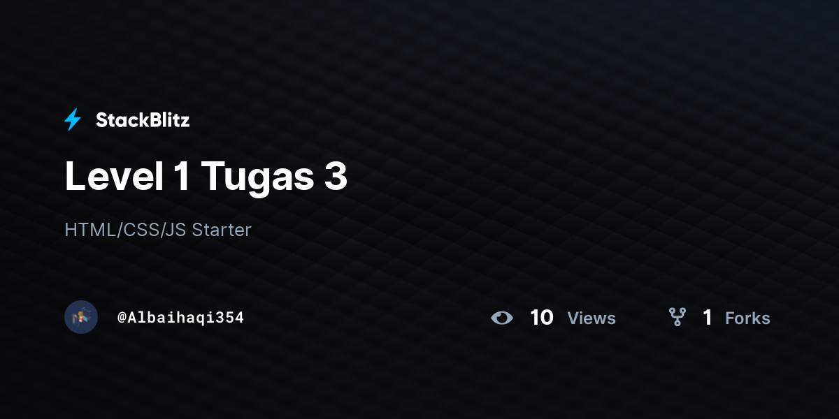 Level 1 Tugas 3 - StackBlitz