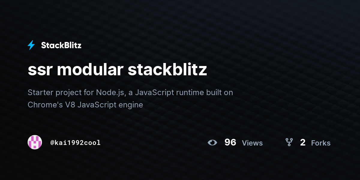 ssr modular stackblitz - StackBlitz
