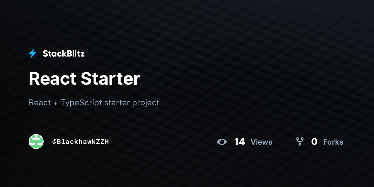 React Starter - StackBlitz