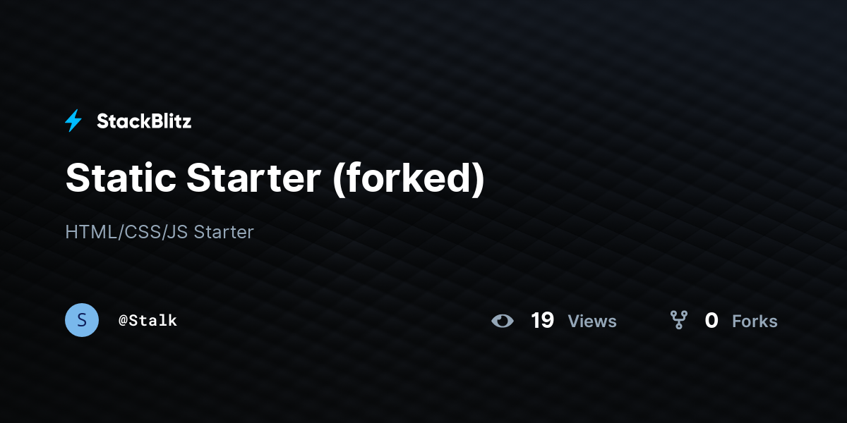 Static Starter (forked) - StackBlitz