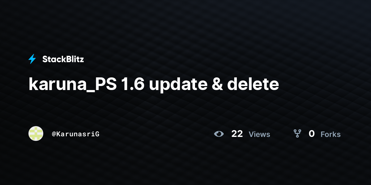 karuna_PS 1.6 update & delete - StackBlitz