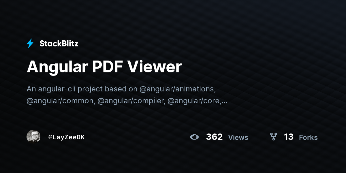 Angular PDF Viewer - StackBlitz