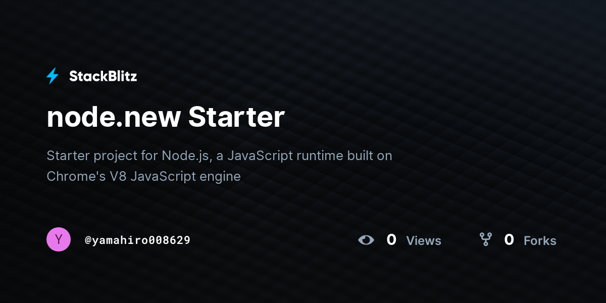 node.new Starter - StackBlitz