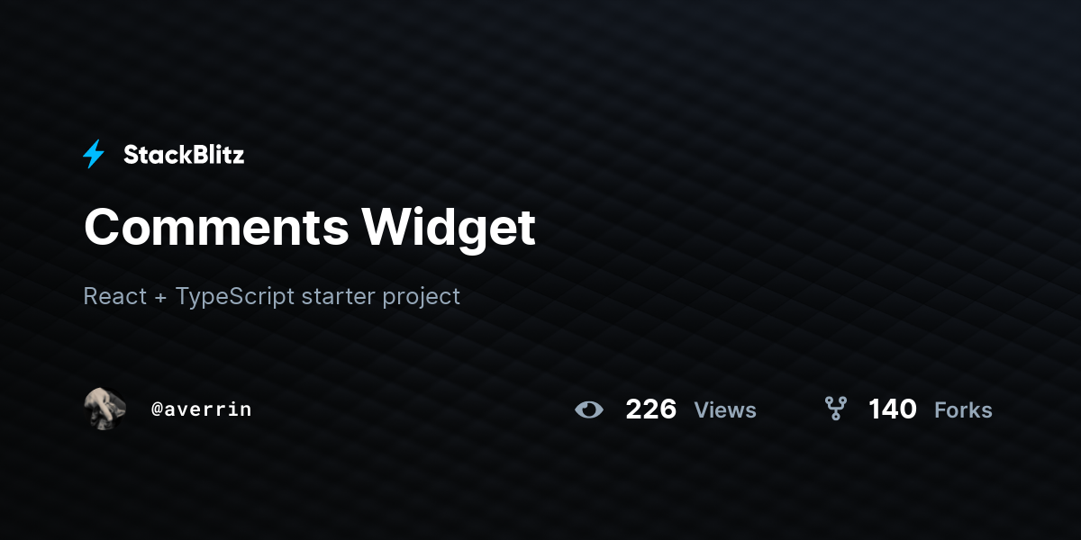 Comments Widget - StackBlitz