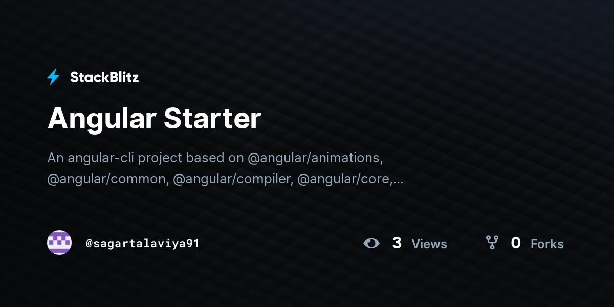 Angular Starter - StackBlitz