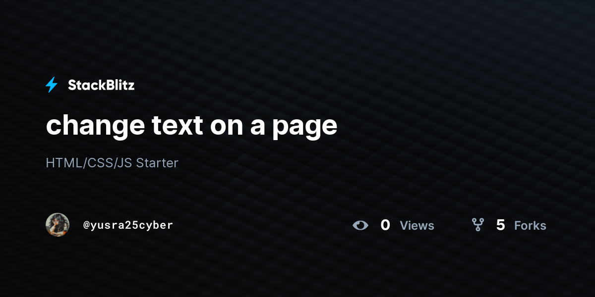 change text on a page - StackBlitz